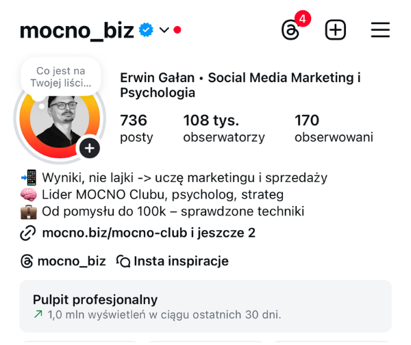 Profil @mocno_biz - 115 tys. obserwatorów