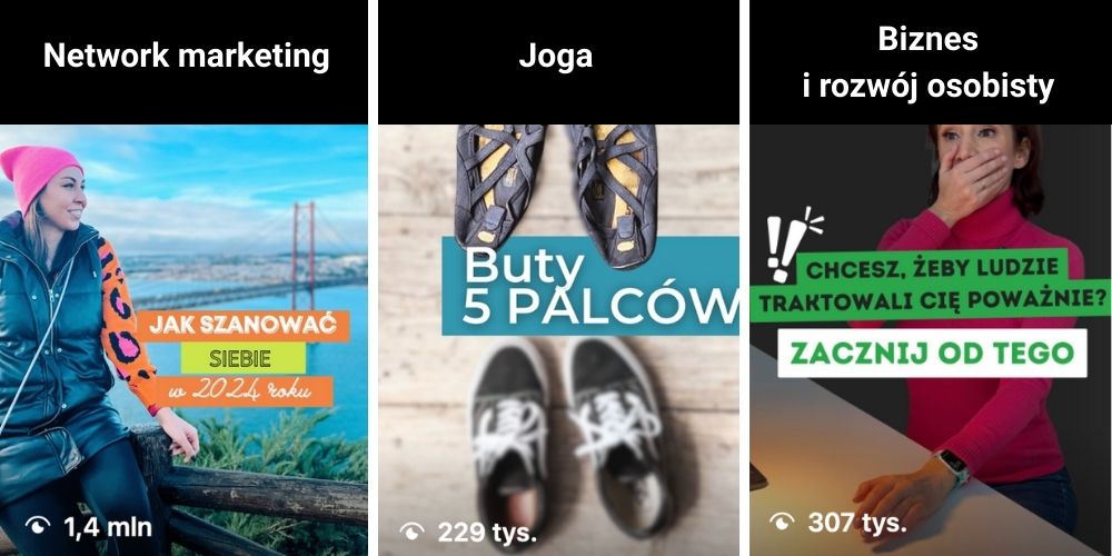 network marketing, joga, biznes i rozwój osobisty - zasięgi