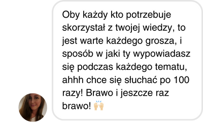 Opinia kursantki