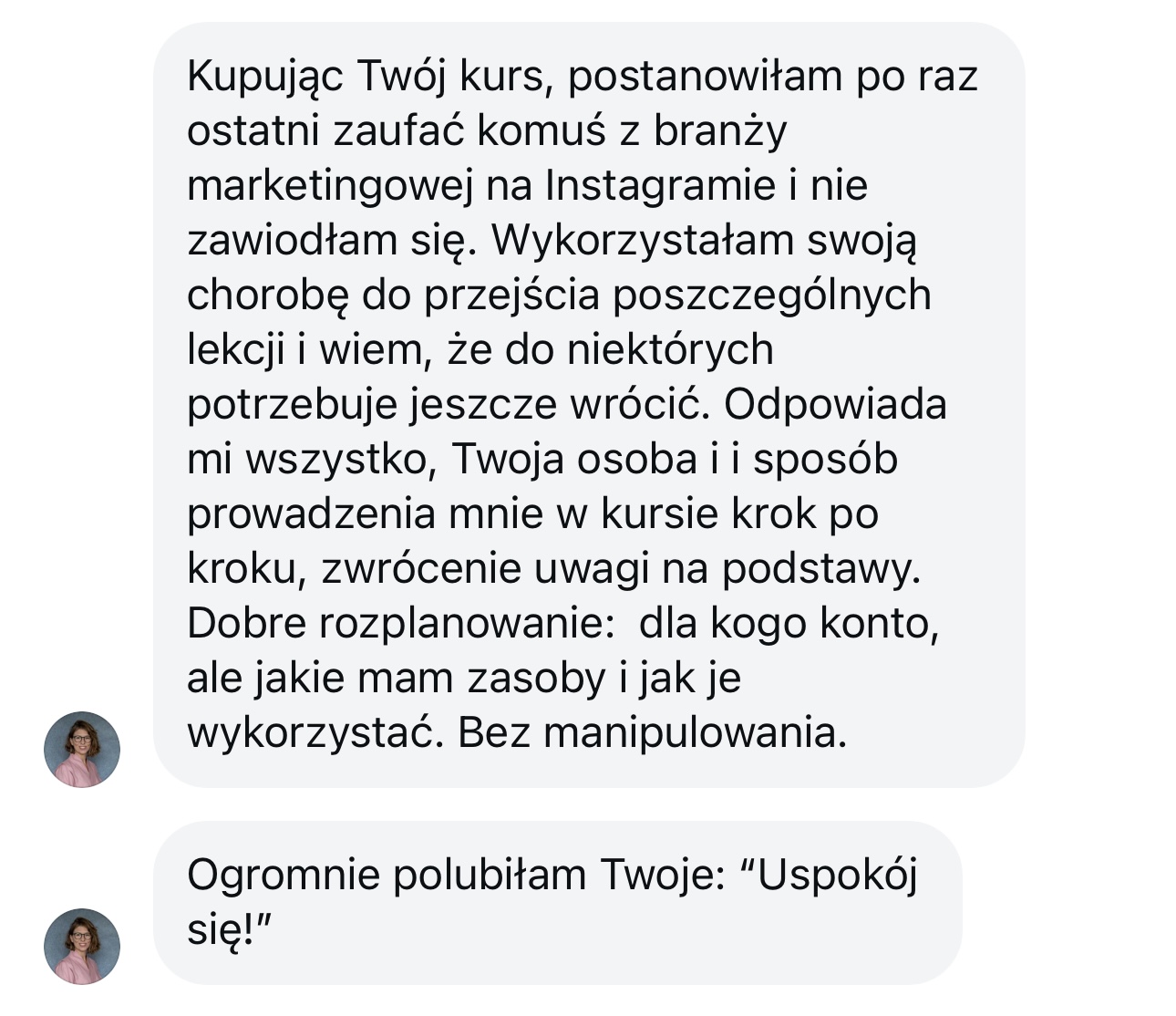 Opinia kursantki