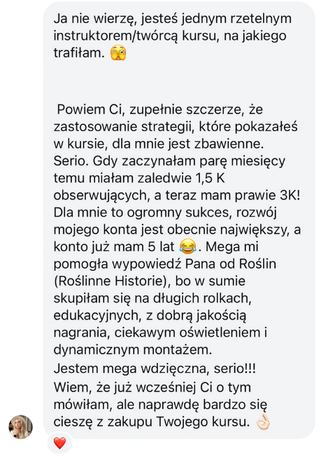 Opinia kursantki
