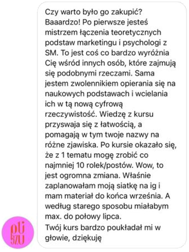 Opinia kursantki