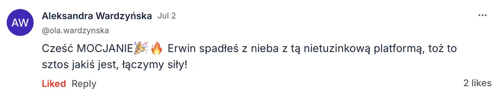 Opinia: Aleksandra Wardzyńska o MOCNO Clubie