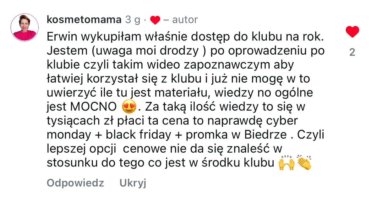 Opinia: kosmetomama o MOCNO Clubie