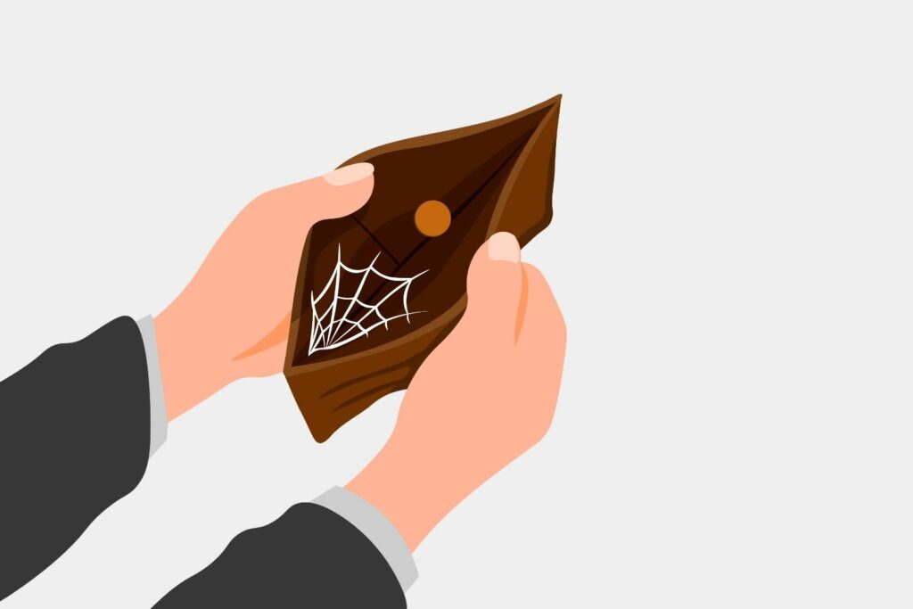 pusty portfel ilustracja